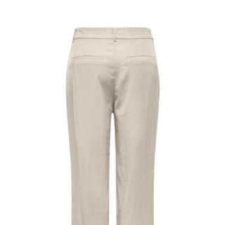 Beige Viscose Casual Pants