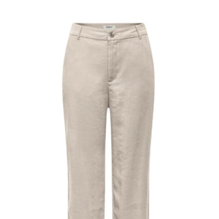 Beige Viscose Casual Pants