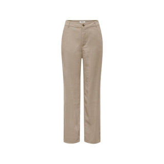Beige Viscose Casual Pants