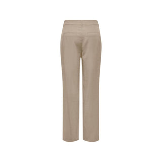 Beige Viscose Casual Pants