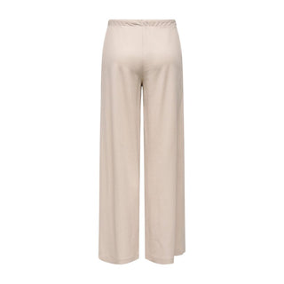 Beige Viscose Casual Pants