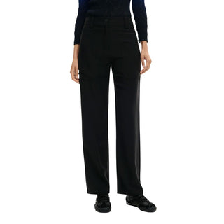 Black Viscose Casual Pants