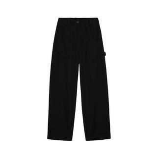 Black Viscose Casual Pants
