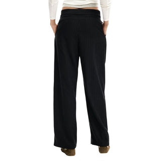Black Polyester Casual Pants