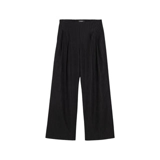 Black Polyester Casual Pants