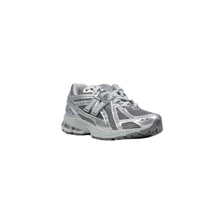 Silver Synthetic Athletic Sneakers