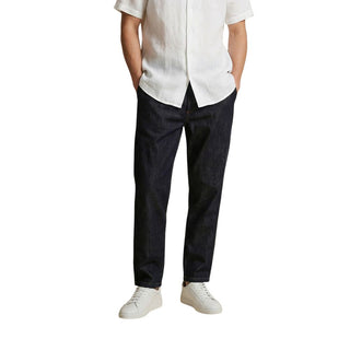 Blue Cotton Casual Pants
