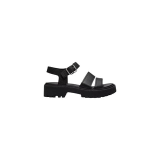 Black Leather Platform Sandals