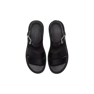 Black Leather Platform Sandals