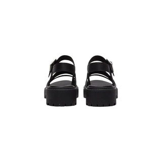 Black Leather Platform Sandals