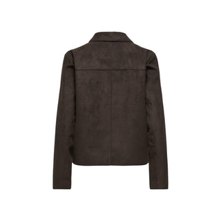 Brown Polyester Full-Length Jacket