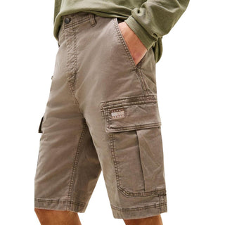 Beige Recycled Cotton Cargo Shorts