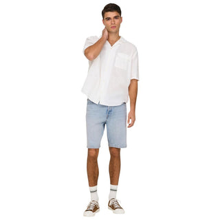 Light Blue Cotton Bermuda Shorts