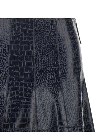 Blue Viscose Midi Skirt