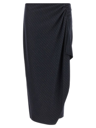 Blue Polyester Mini Skirt