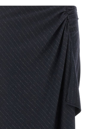 Blue Polyester Mini Skirt