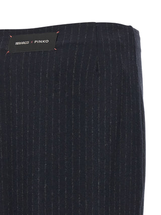 Blue Polyester Mini Skirt