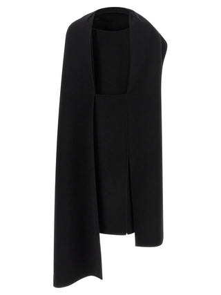 Black Virgin Wool Midi Dress