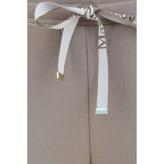 Beige Cotton Casual Pants