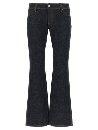 Blue Cotton Flared Jeans