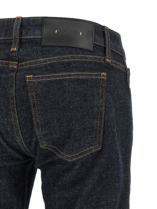 Blue Cotton Flared Jeans