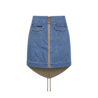 Blue Cotton Women Skirt