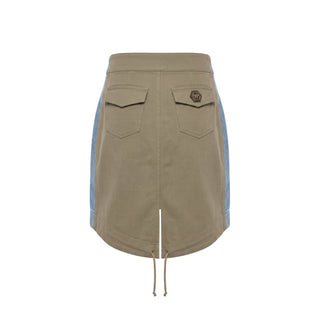 Blue Cotton Women Skirt