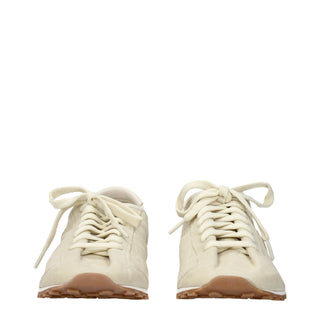 Beige Leather Sneakers
