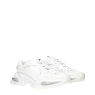 White Fabric Athletic Sneakers
