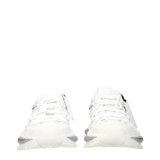 White Fabric Athletic Sneakers