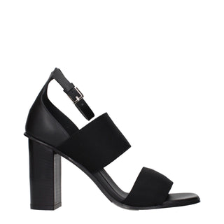 Black Fabric Platform Sandals