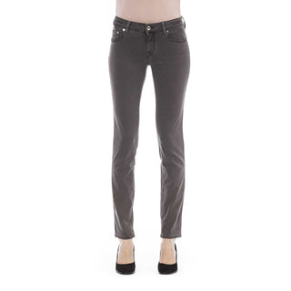 Jeans de algodón gris para mujer