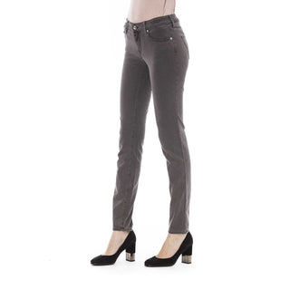 Jeans de algodón gris para mujer