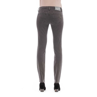 Jeans de algodón gris para mujer