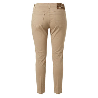 Beige Cotton Women Pants
