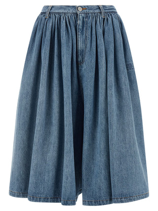 Blue Cotton Bermuda Shorts