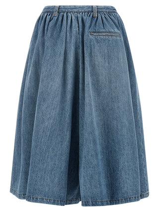 Blue Cotton Bermuda Shorts