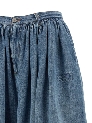 Blue Cotton Bermuda Shorts