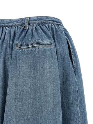 Blue Cotton Bermuda Shorts