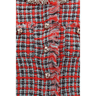 Red Cotton Full-Length Jacket