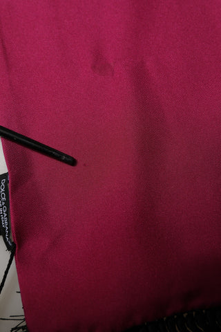 Men Burgundy Silk Fringed Lace Stole Scarf