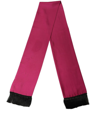 Men Burgundy Silk Fringed Lace Stole Scarf