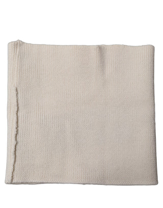 Men White Polyester Knitted Neck Warmer Scarf