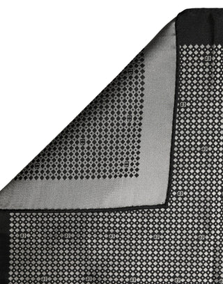 Black White Patterned Pocket Square Scarf