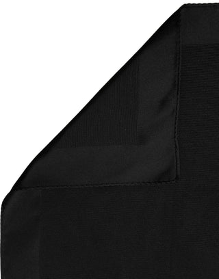 Black Silk Square Handerkerchief Pocket Scarf