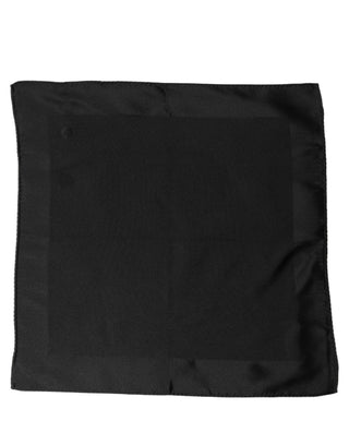 Black Silk Square Handerkerchief Pocket Scarf