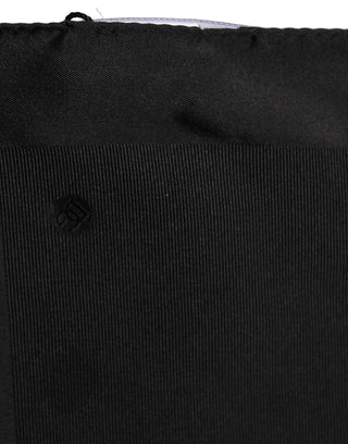 Black Silk Square Handerkerchief Pocket Scarf