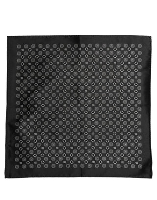 Black White Patterned Pocket Square Scarf