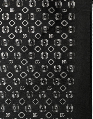 Black White Patterned Pocket Square Scarf