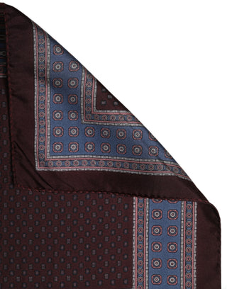 Maroon Geometric Handkerchief Pocket Scarf
